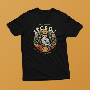 Koszulka TuPN “SÓWECZKA / Spokój” (czarna dziecięca)